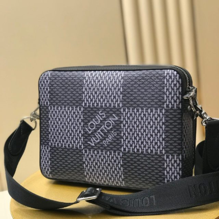 Lv Men Shoulder Bag Trio Graphite Damier