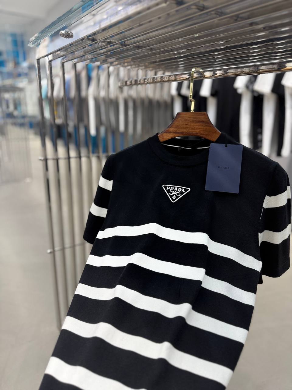 Prada Woven Black/White T-shirt