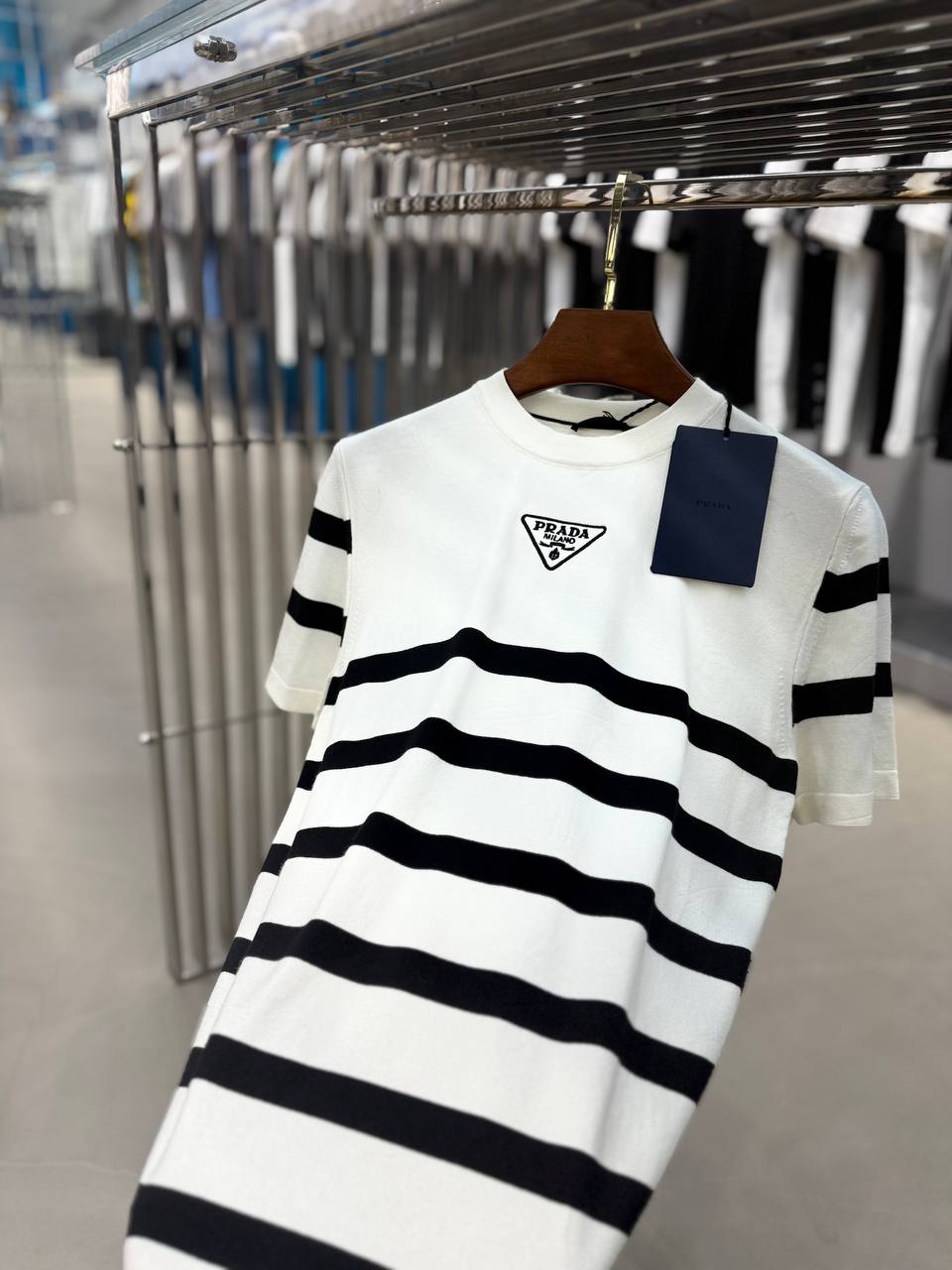 Prada Woven White/Black T-shirt
