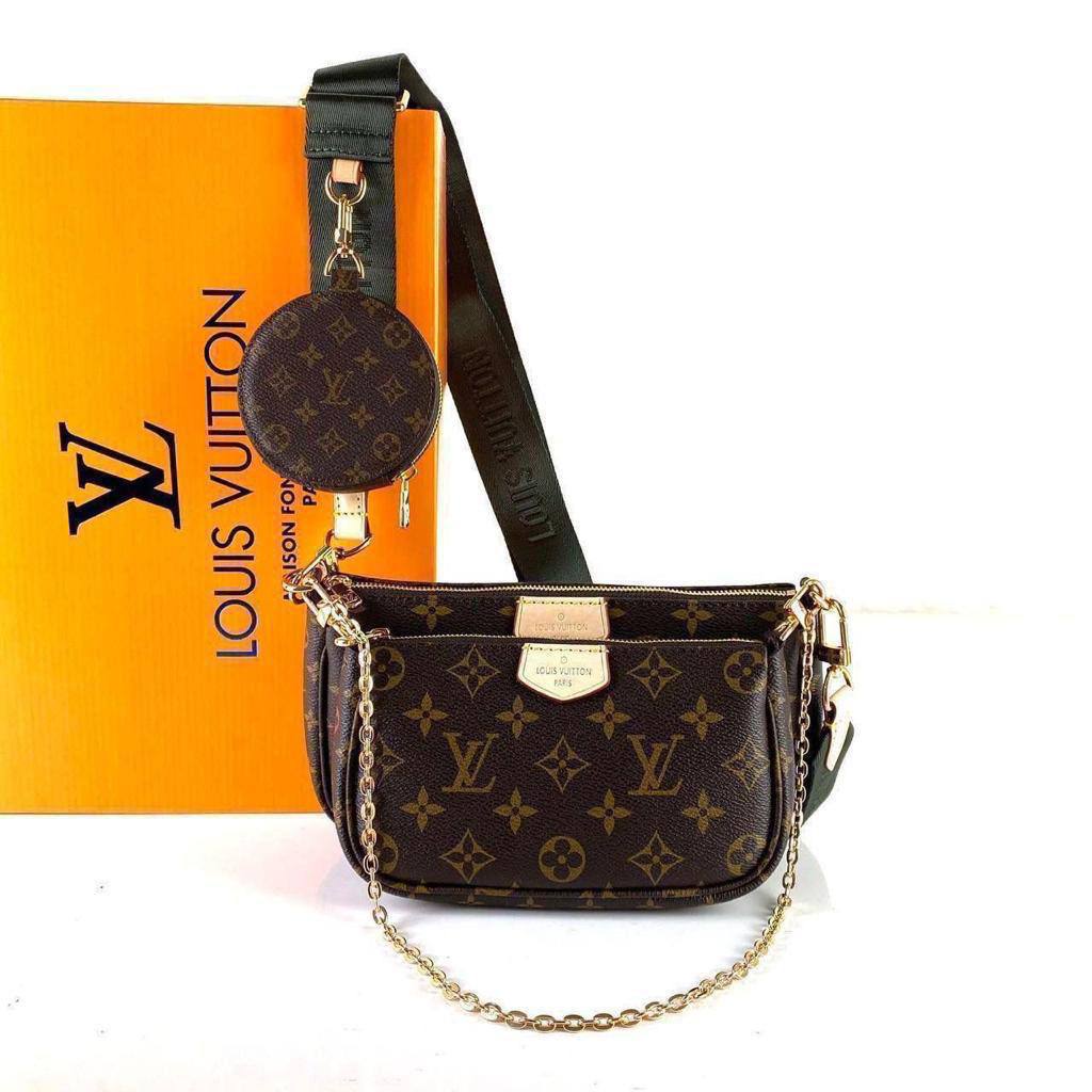 Lv Multi Pochette Green Strap
