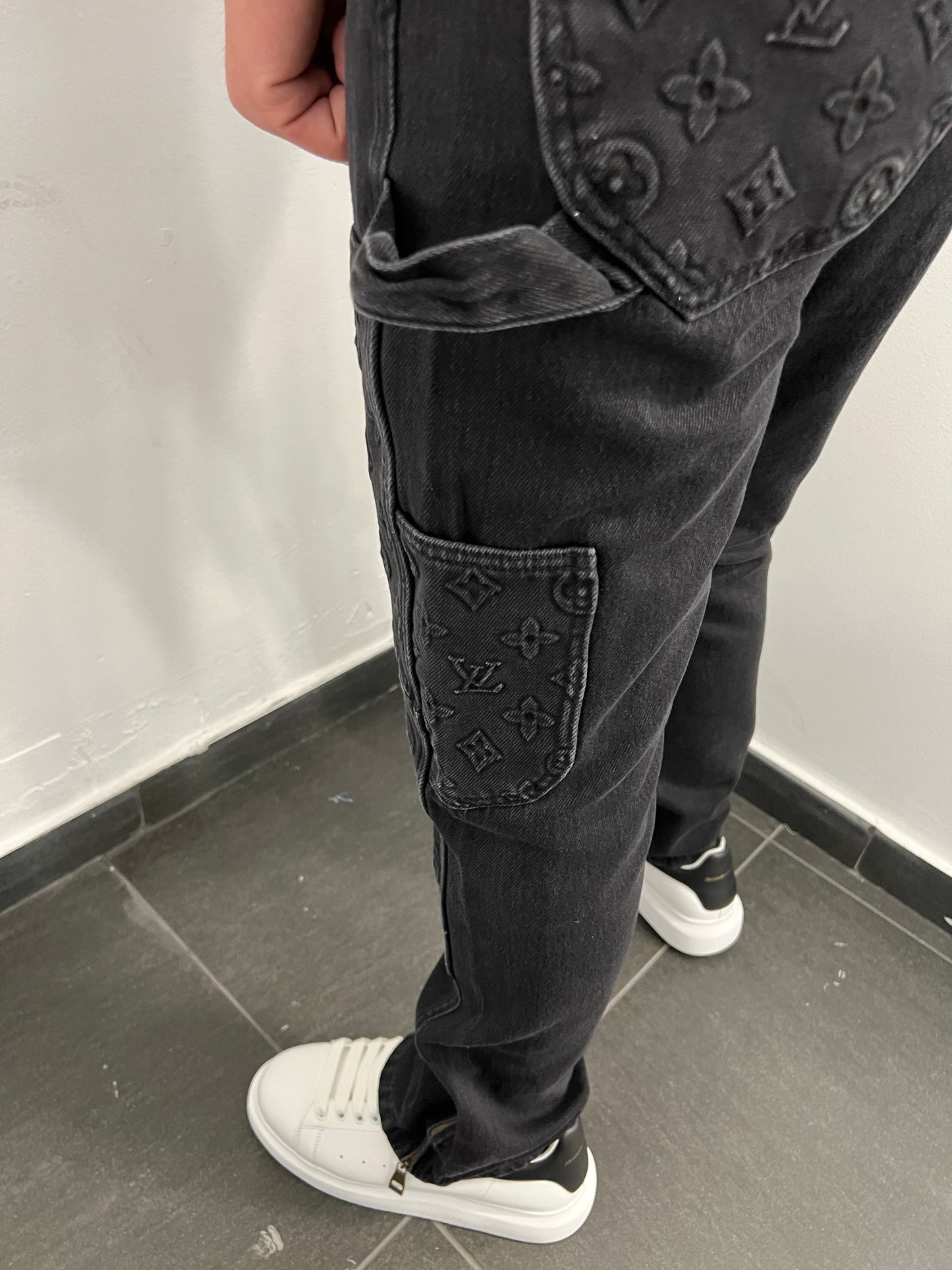 Lv Denim Carpenter Black Set