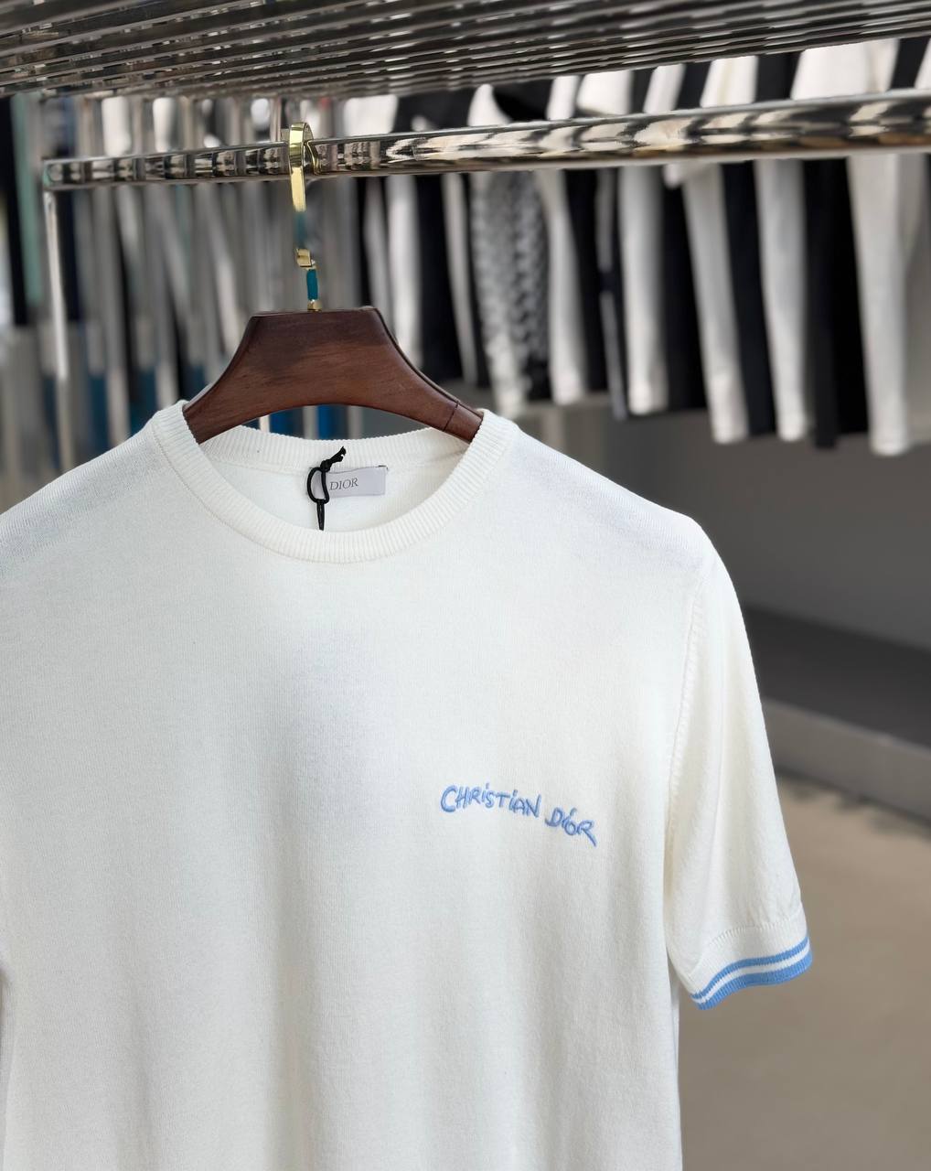 C.D White/Blue Knitwear
