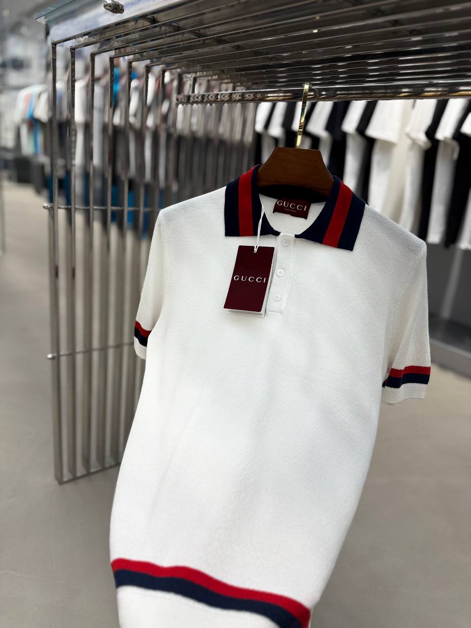 GG Polo Woven White T-shirt