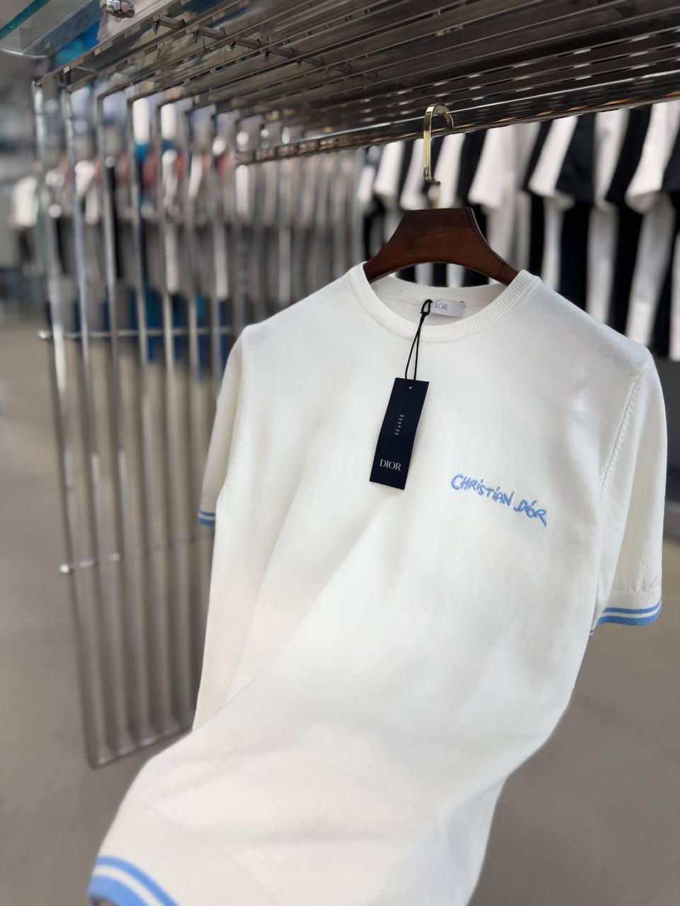 C.D White/Blue Knitwear