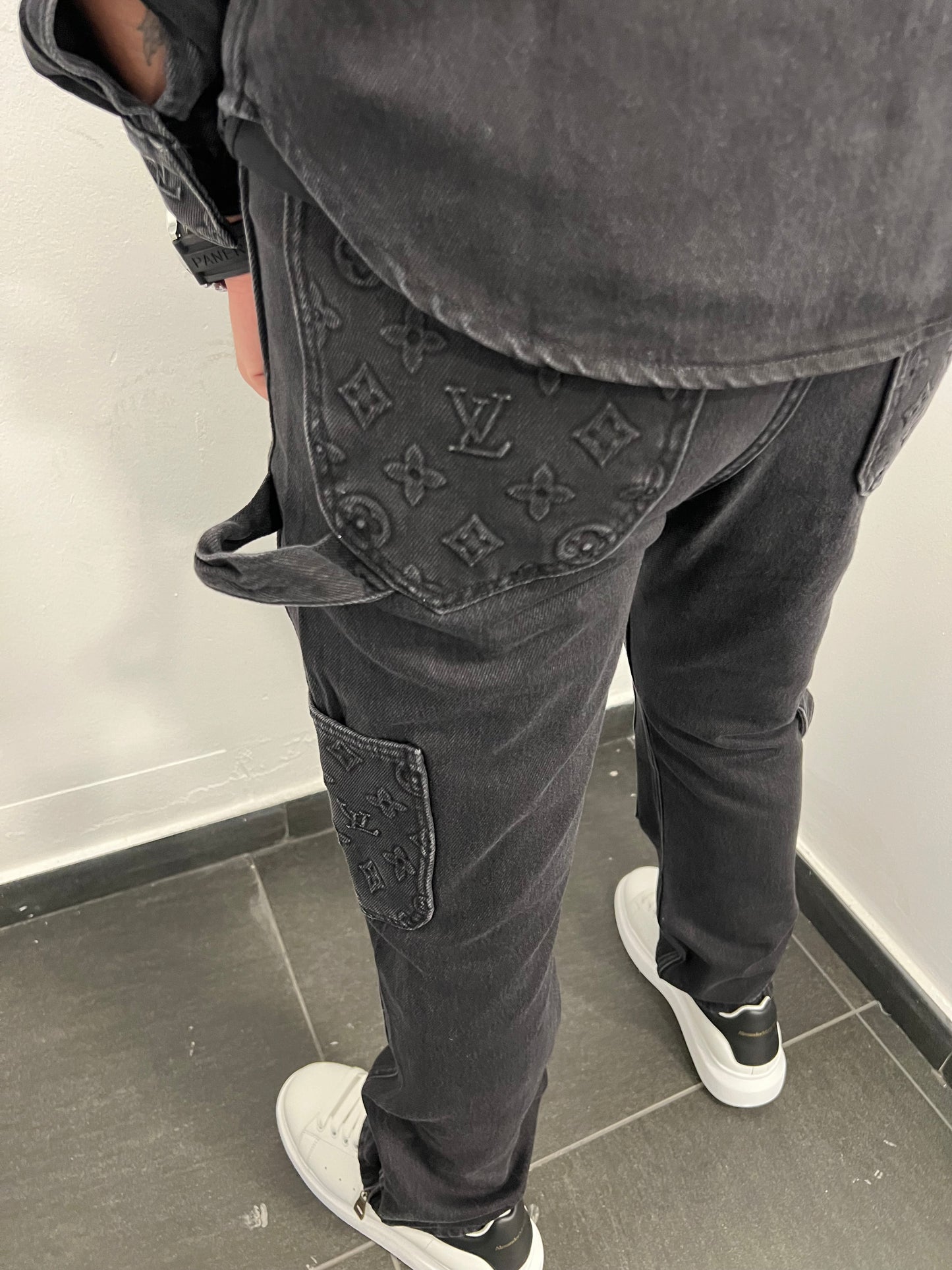 Lv Denim Carpenter Black Set