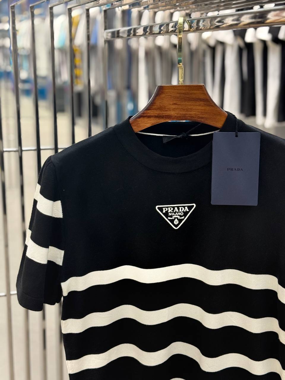 Prada Woven Black/White T-shirt