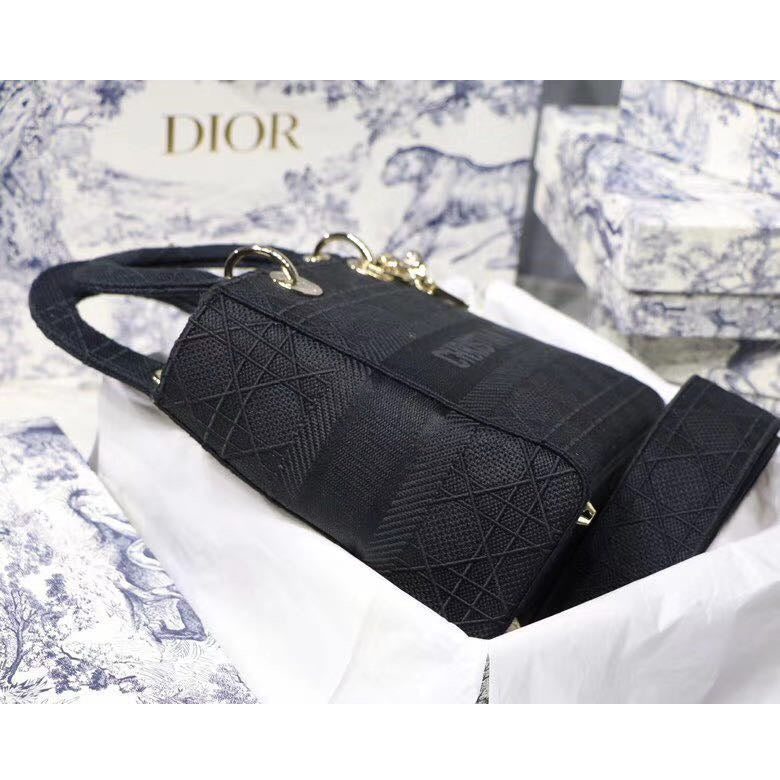 Dior Medium Lady Black D-Lite Handbag