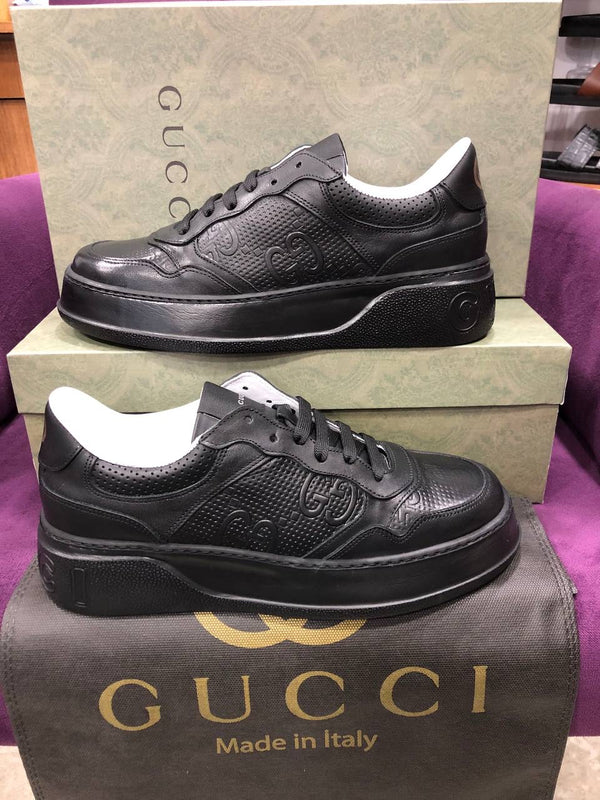 Gucci Black Leather Sneakers
