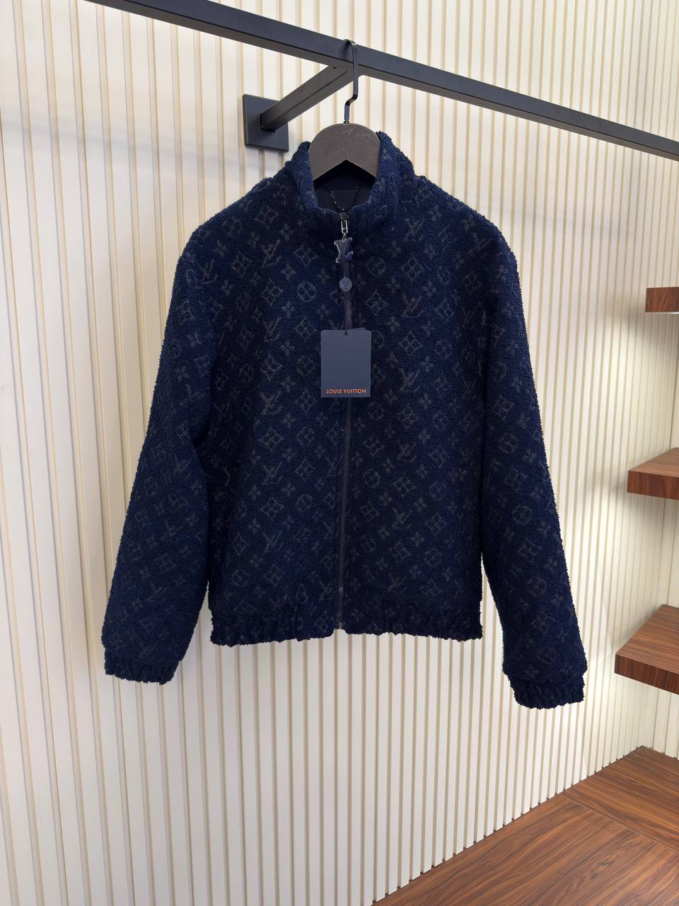 Lv Monogram Blue Wool Jacket