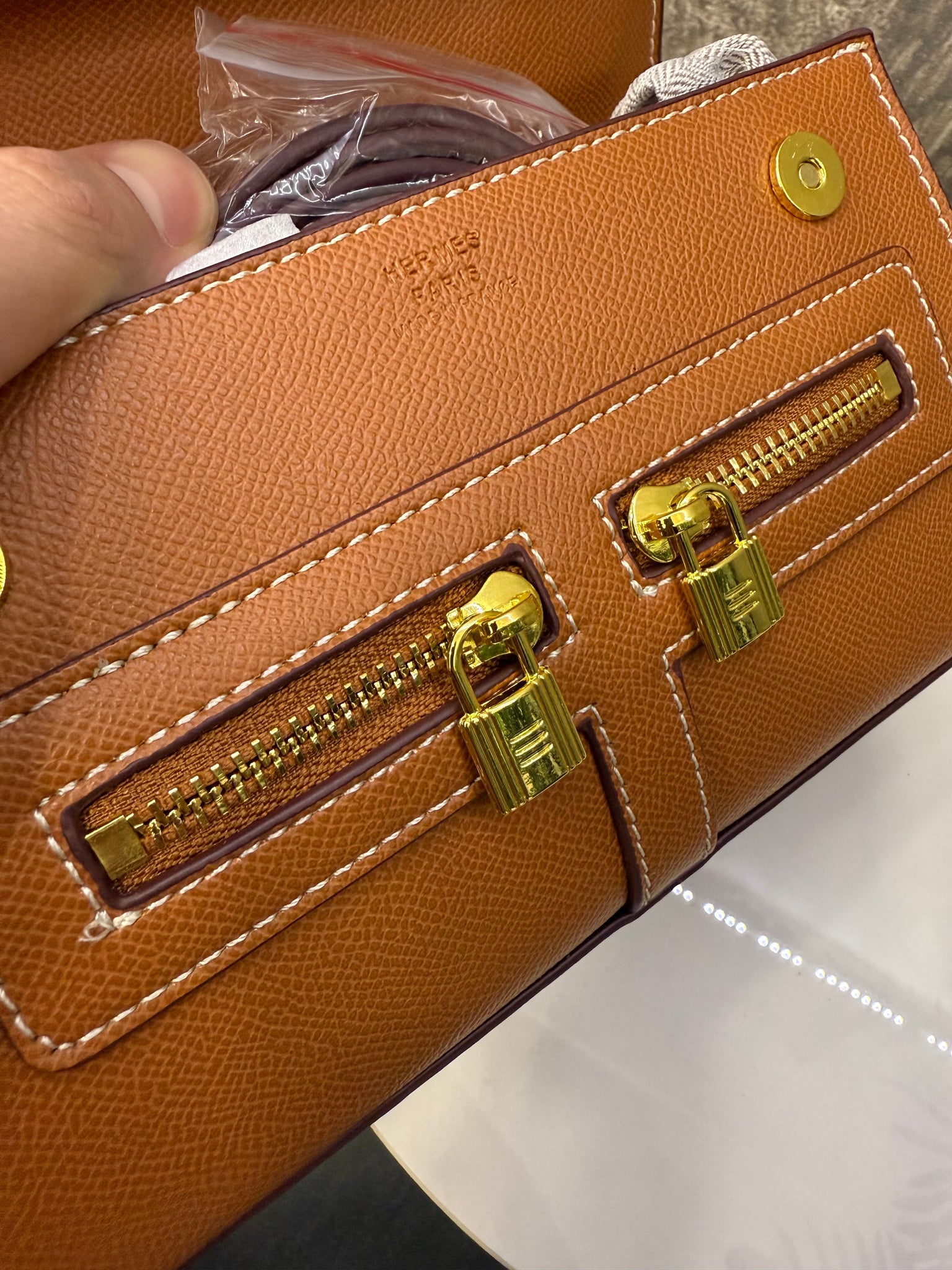 Hermes Mini Cross Body Bag Taba