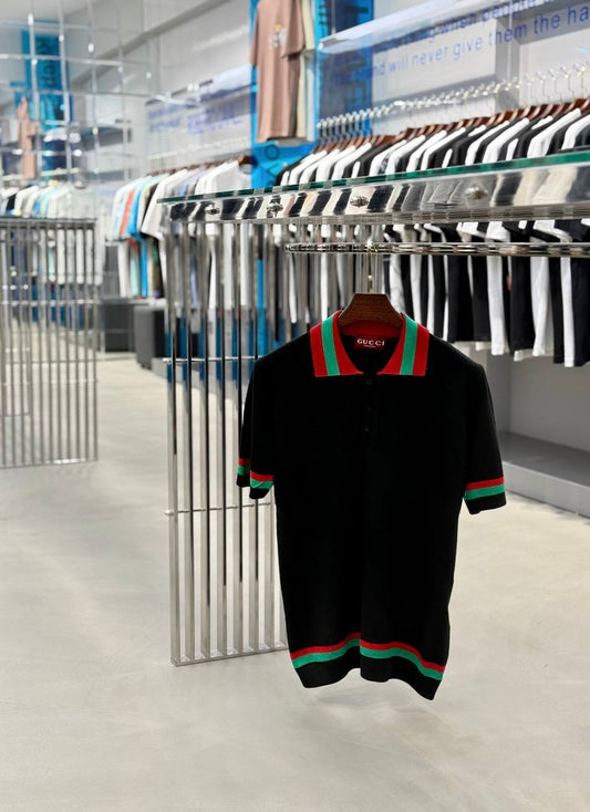 GG Polo Woven Black T-shirt