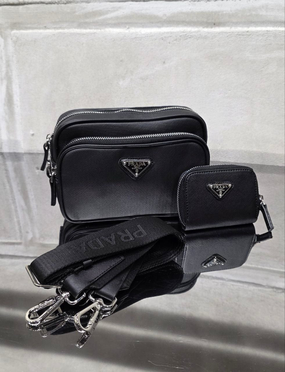 Prada Black Messenger Crossbody Bag