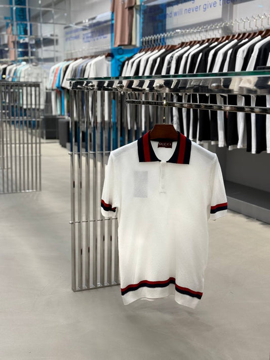 GG Polo Woven White T-shirt