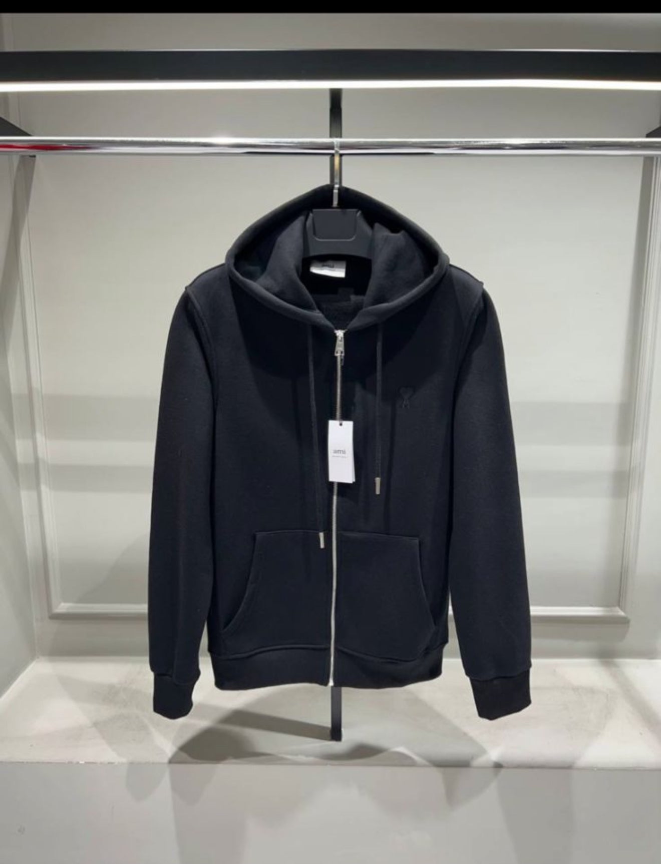 Ami Black Zipped Hoodie