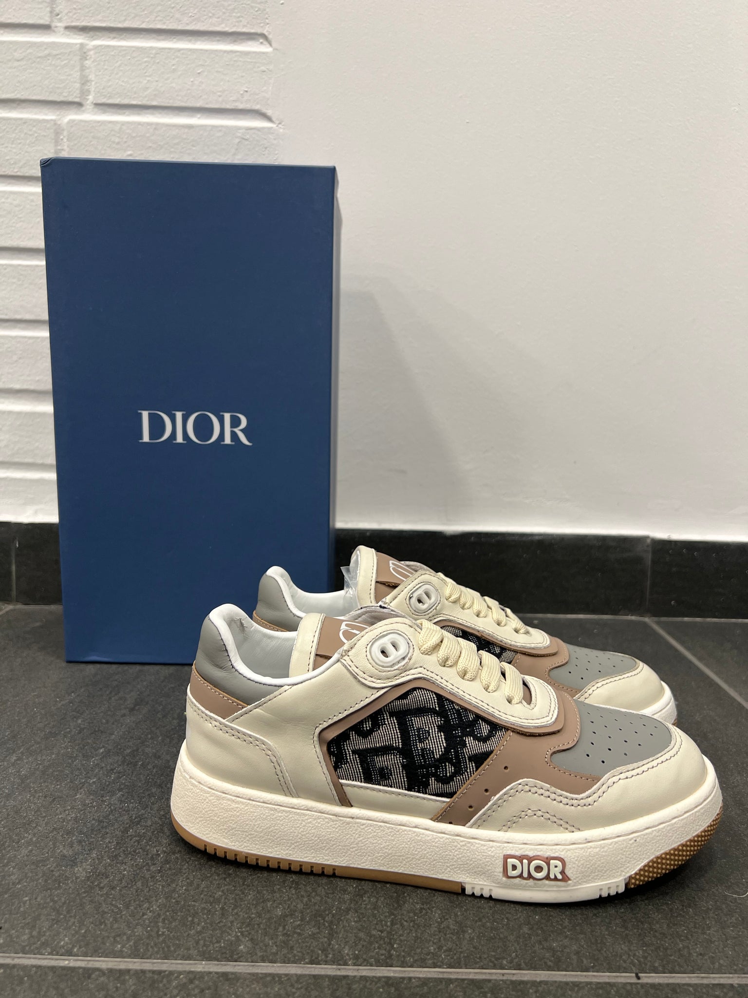 Dior Beige Leather Sneakers