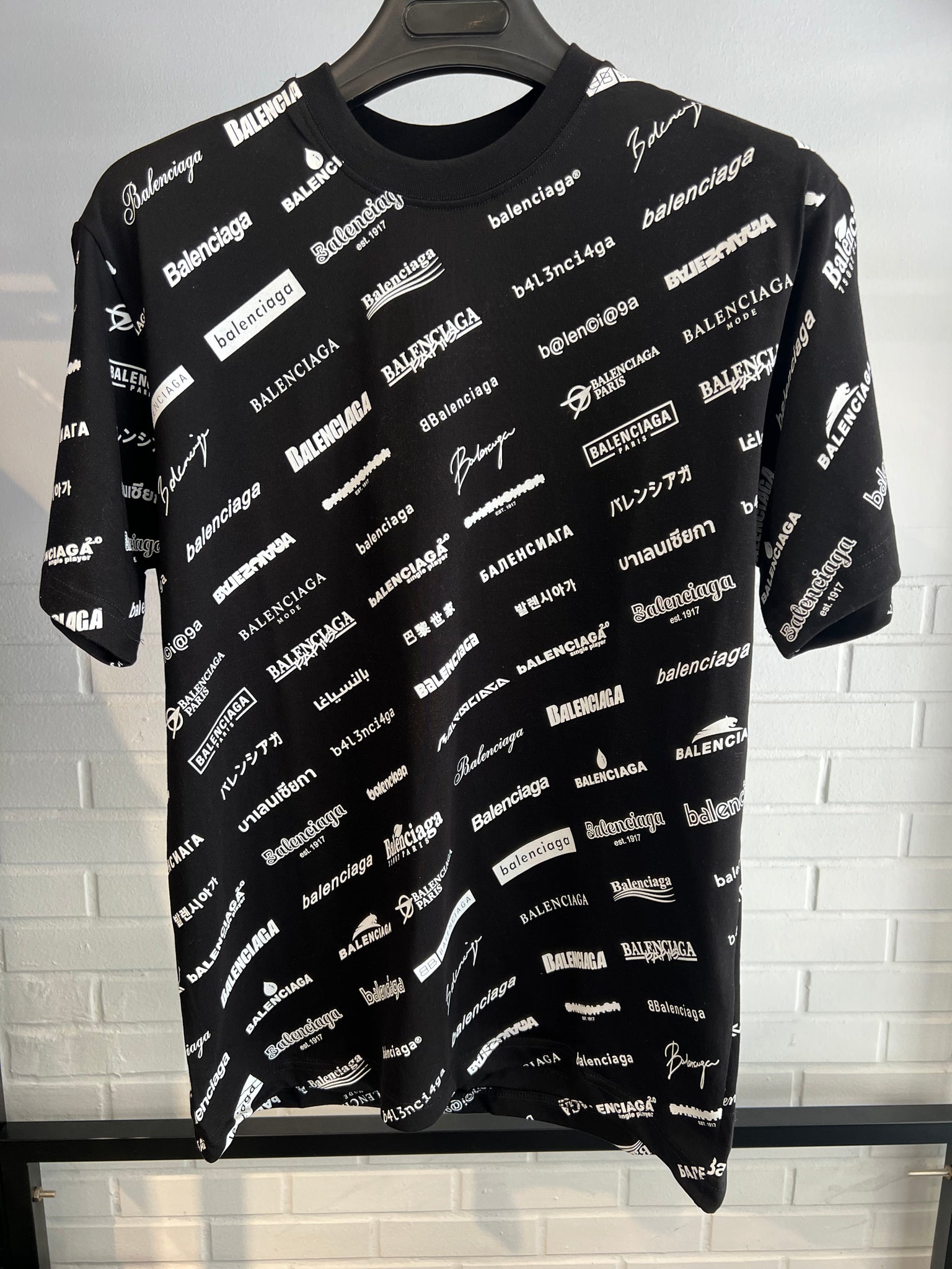 Balenciaga Black/White Logo T-shirt