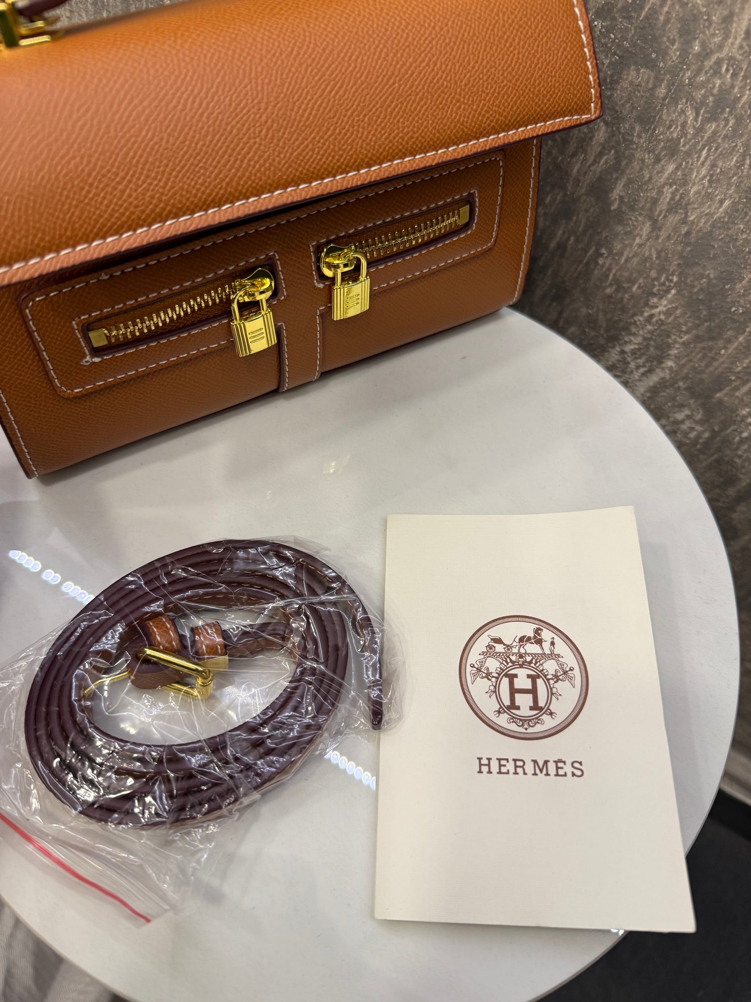 Hermes Mini Cross Body Bag Taba