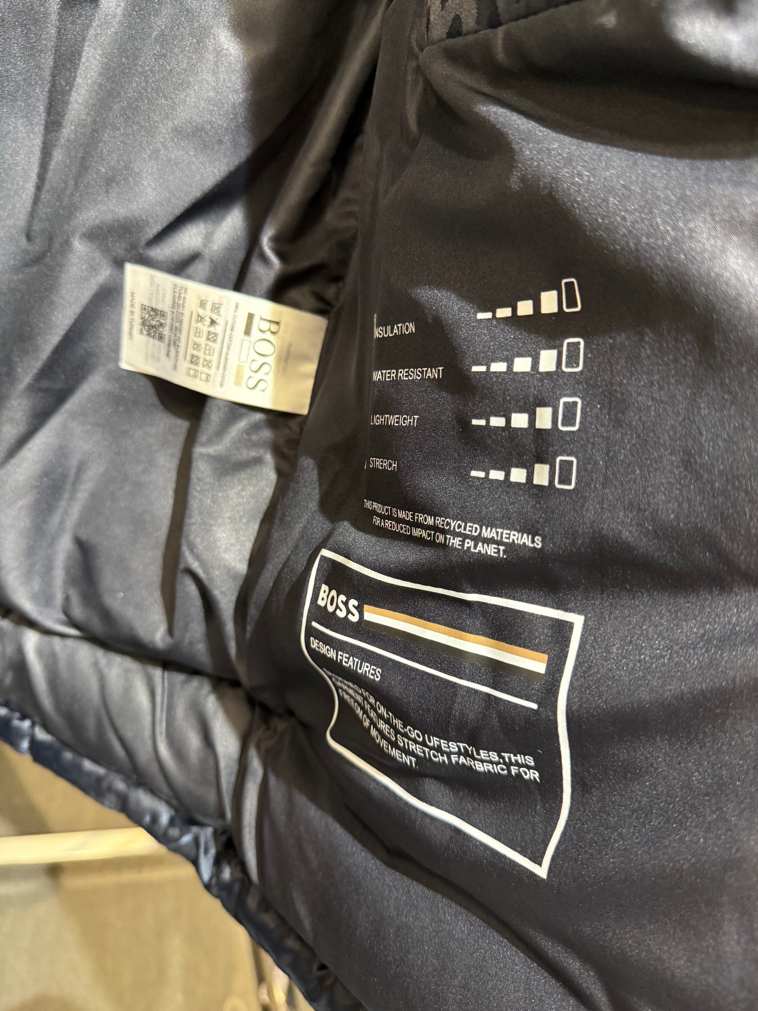 Hugo Boss Blue Logo Puffer