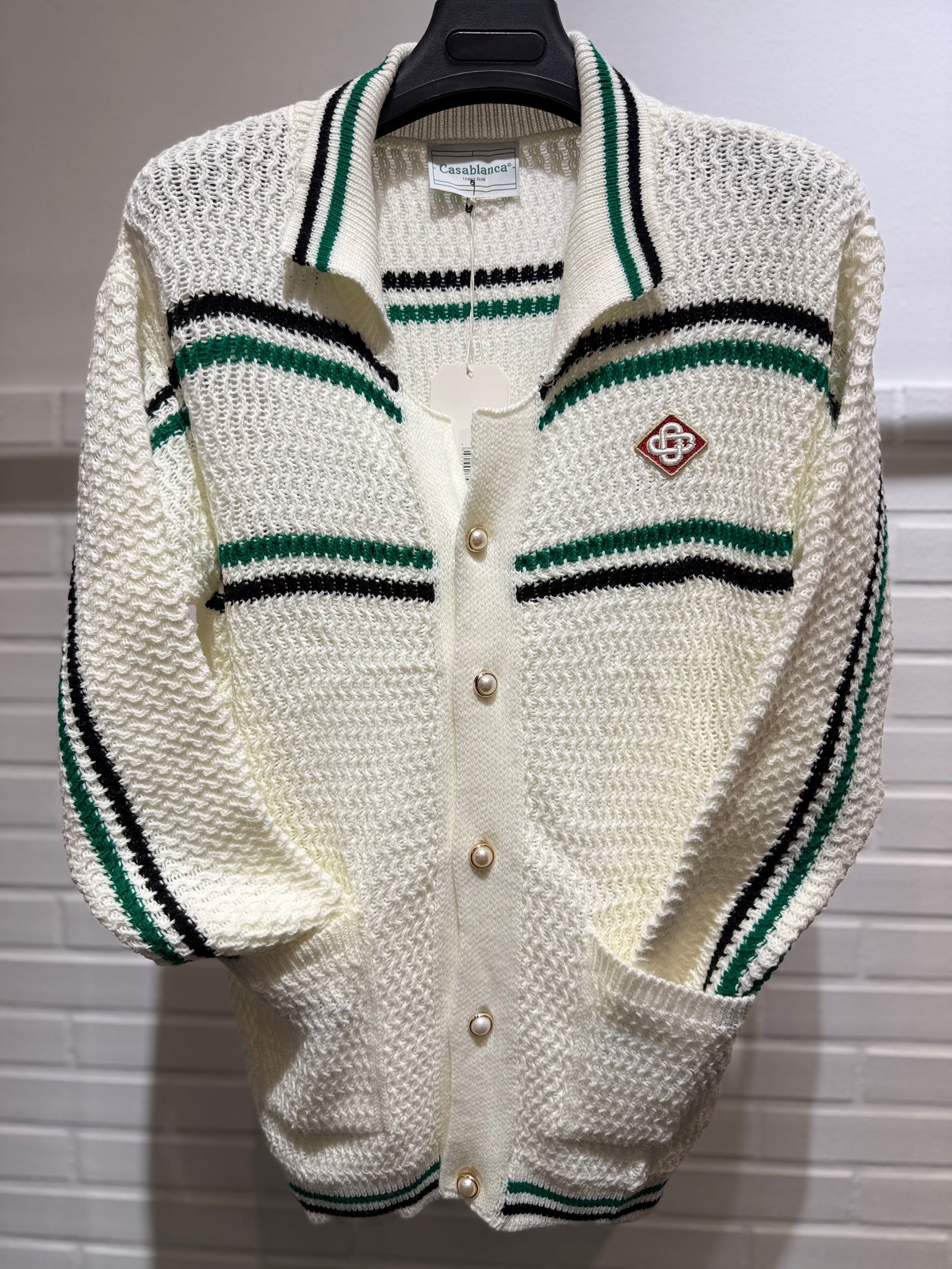Casablanca White Buttoned Knitwear