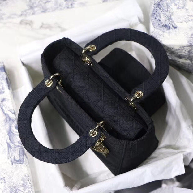 Dior Medium Lady Black D-Lite Handbag