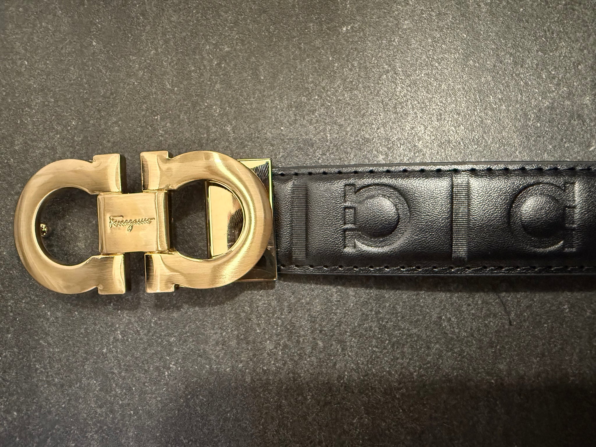 Ferragamo Belt Black/Gold Logo