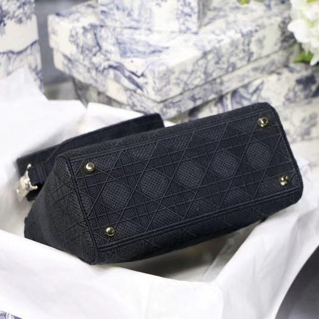 Dior Medium Lady Black D-Lite Handbag