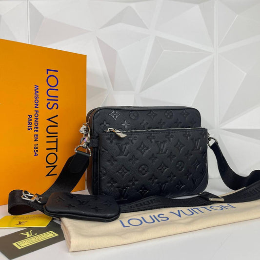 Lv Trio Messenger Black Monogram