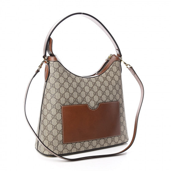 GG Supreme Monogram Linea A Hobo Brown