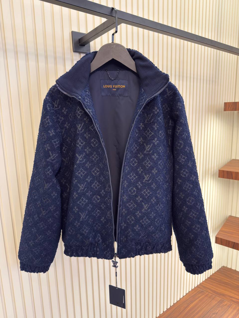 Lv Monogram Blue Wool Jacket