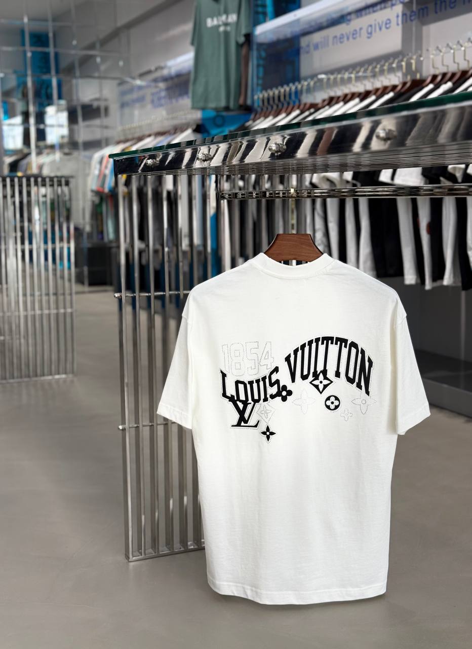 Lv White T-shirt Sku-1