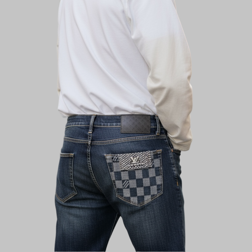 Lv Damier Pocket Jeans
