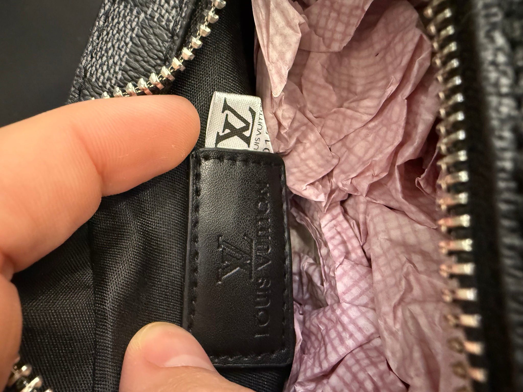 Lv Alpha Grey Damier Wearable Wallet