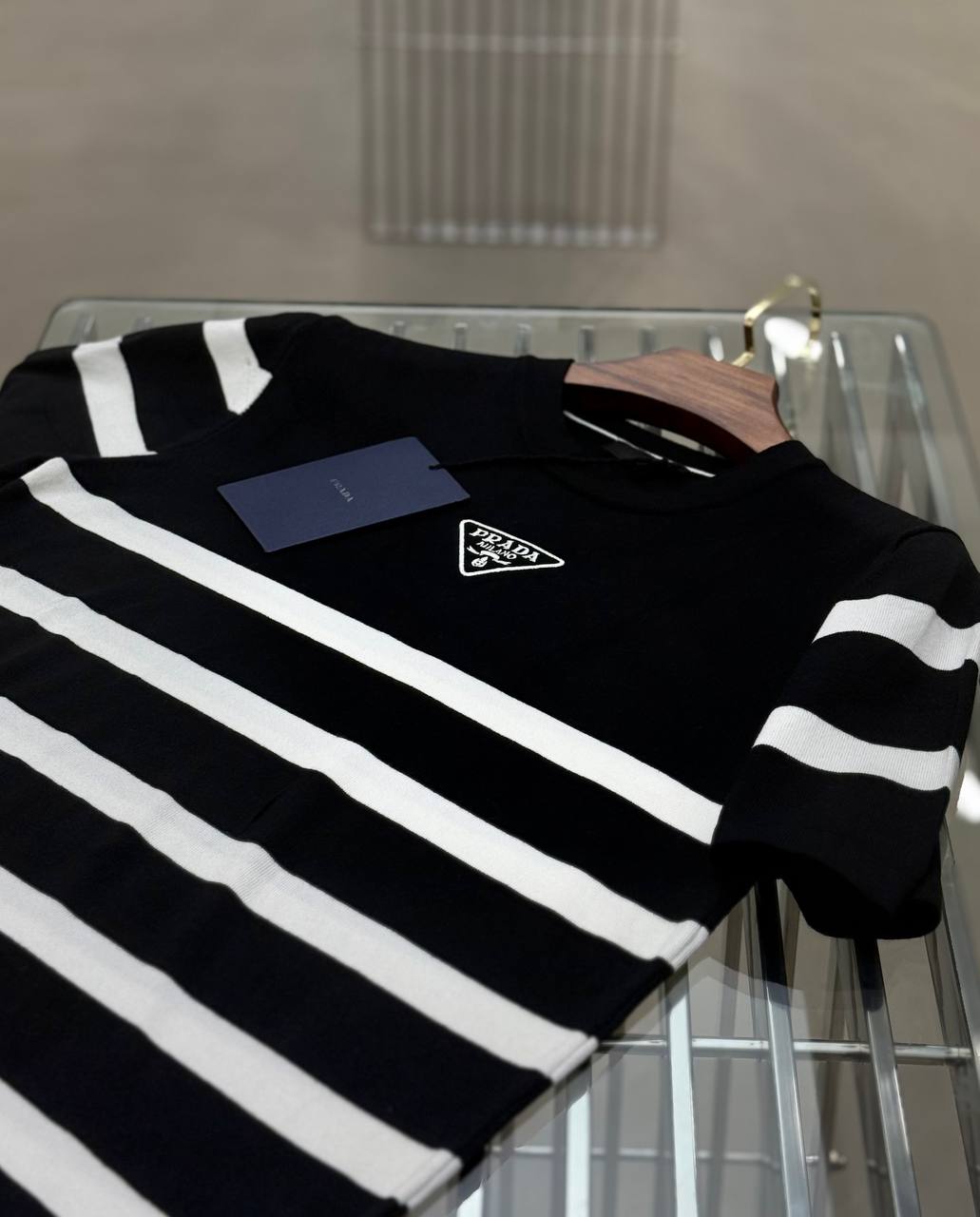 Prada Woven Black/White T-shirt
