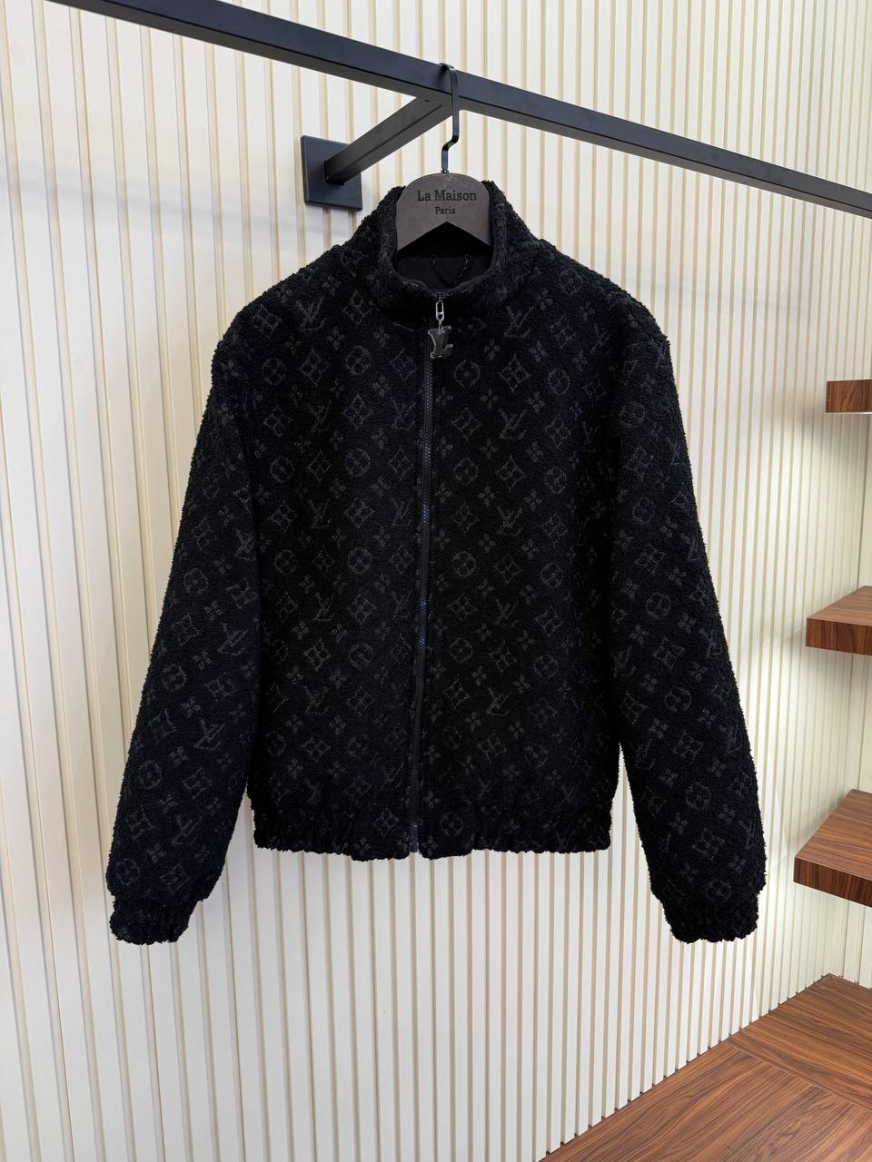 Lv Monogram Black Wool Jacket