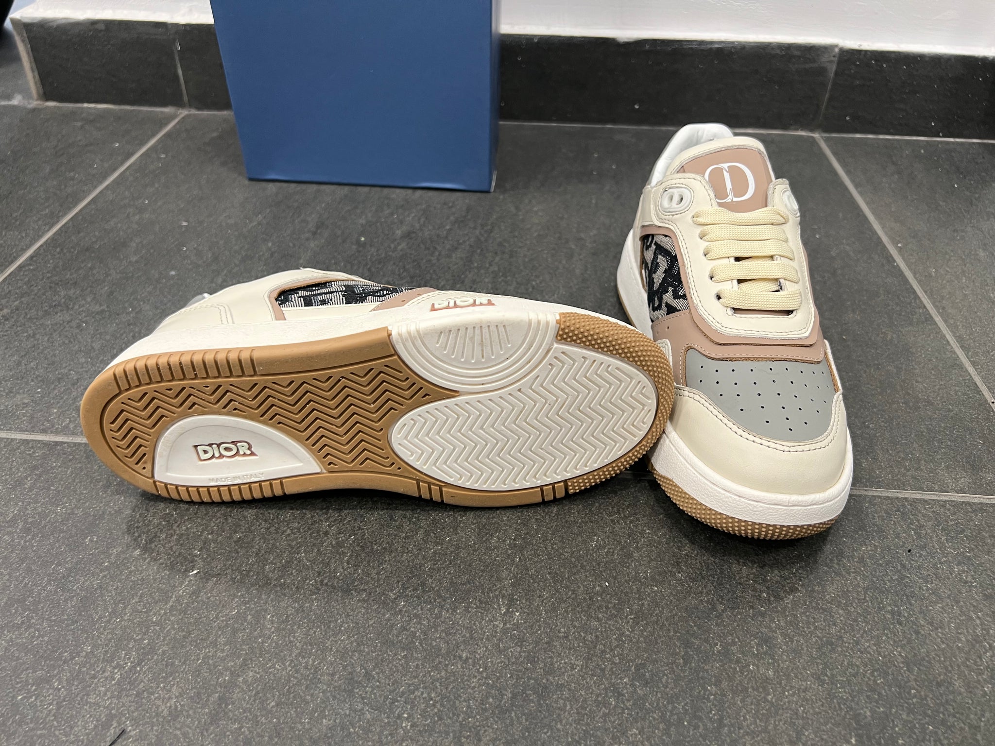 Dior Beige Leather Sneakers