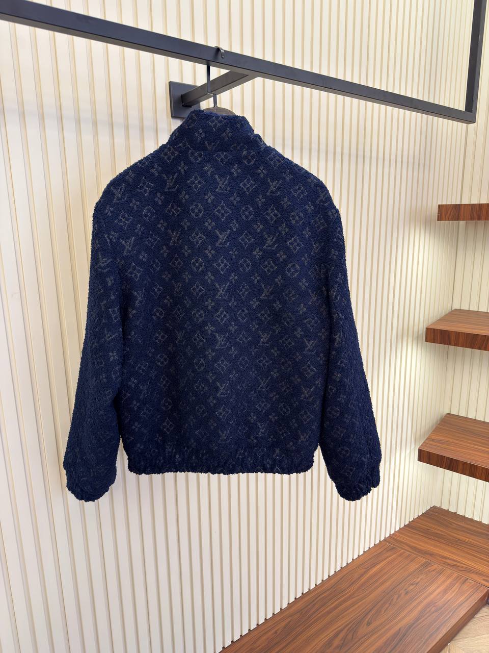 Lv Monogram Blue Wool Jacket