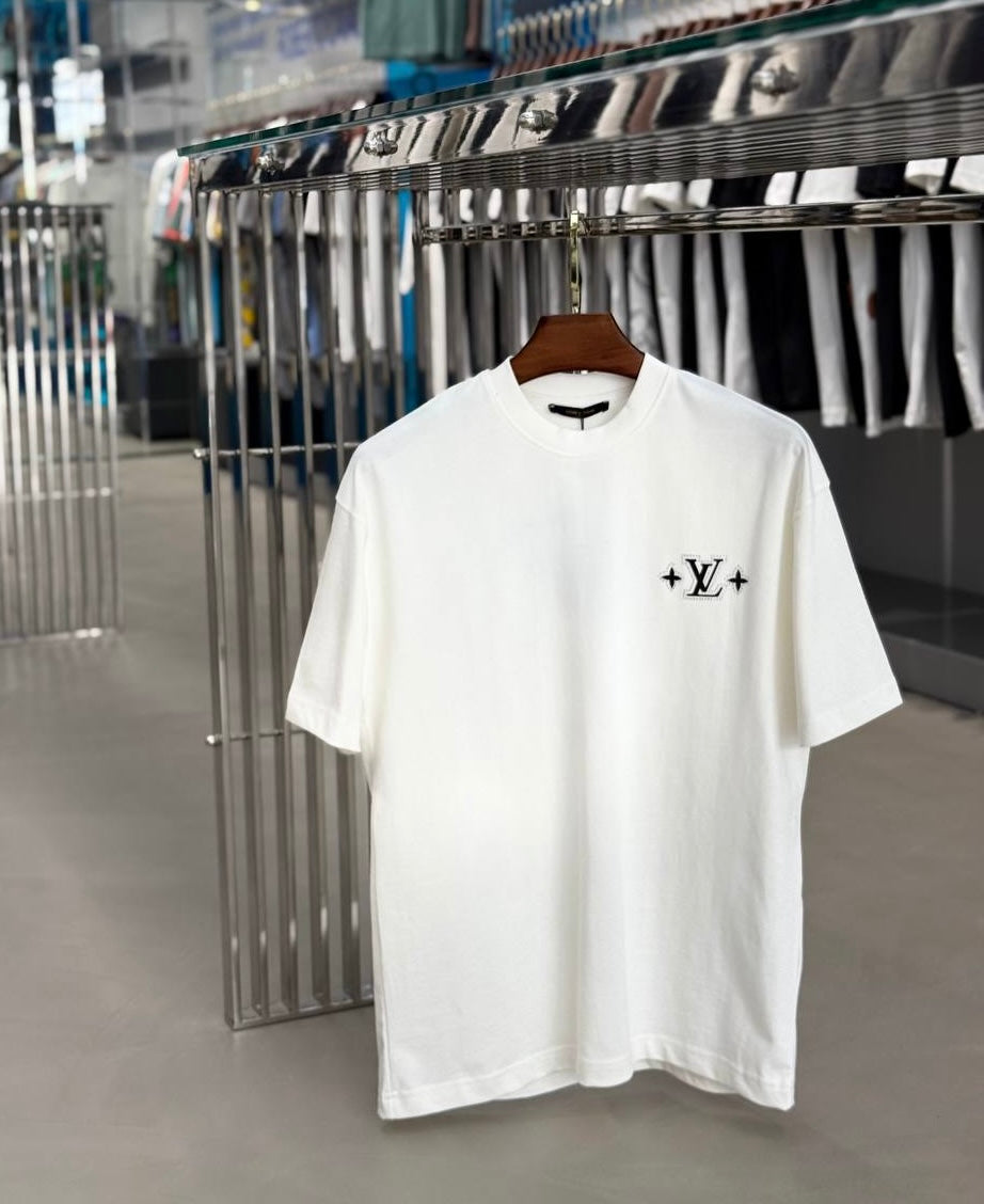 Lv White T-shirt Sku-1
