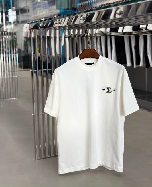 Lv White T-shirt Sku-1