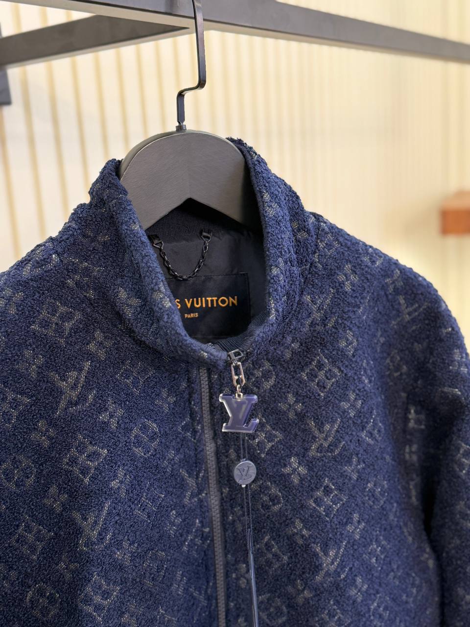 Lv Monogram Blue Wool Jacket