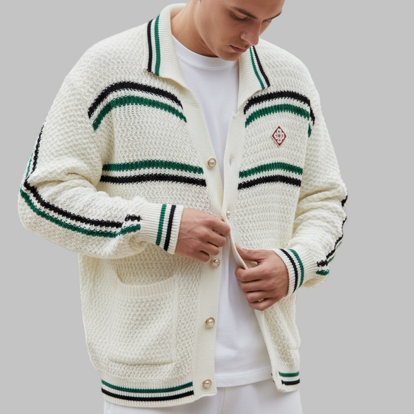 Casablanca White Buttoned Knitwear