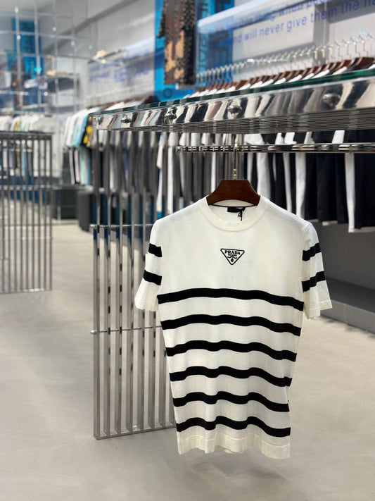 Prada Woven White/Black T-shirt