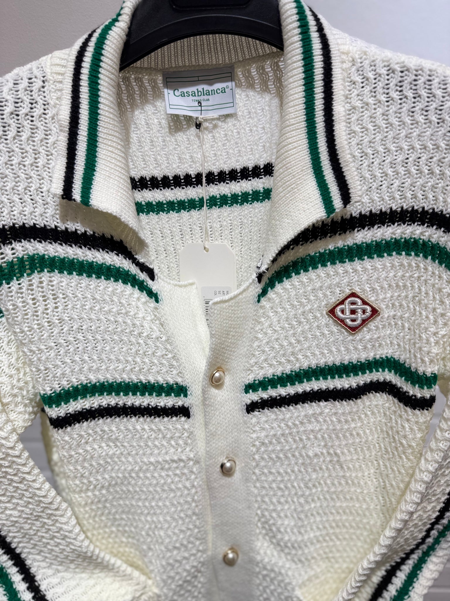 Casablanca White Buttoned Knitwear