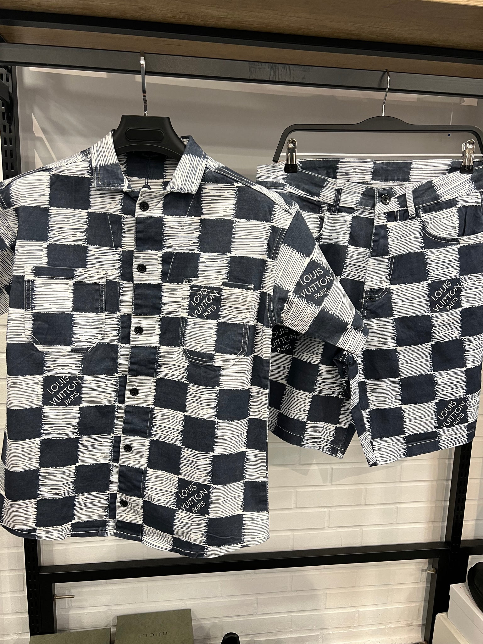 Lv Damier Denim Set