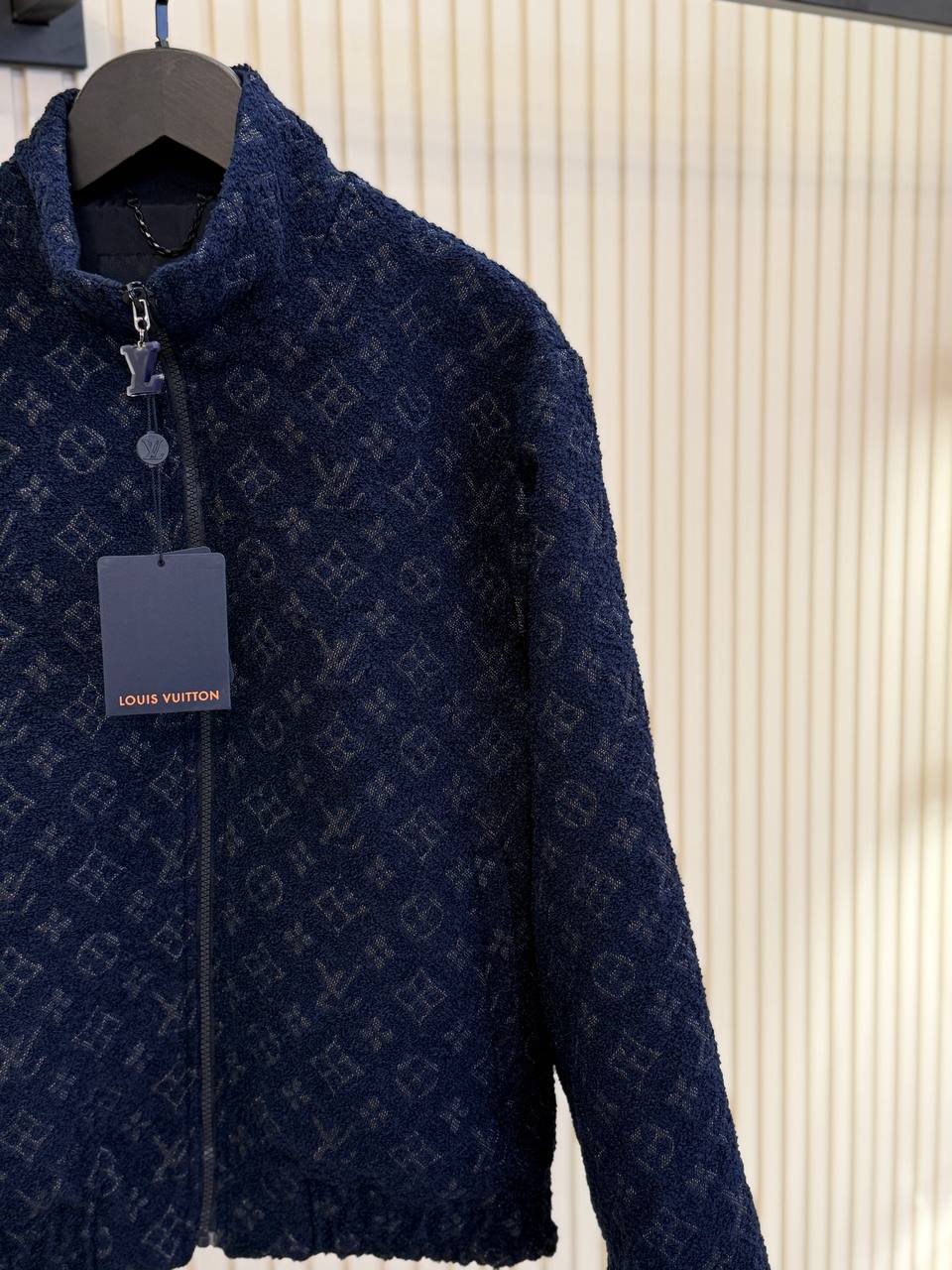 Lv Monogram Blue Wool Jacket