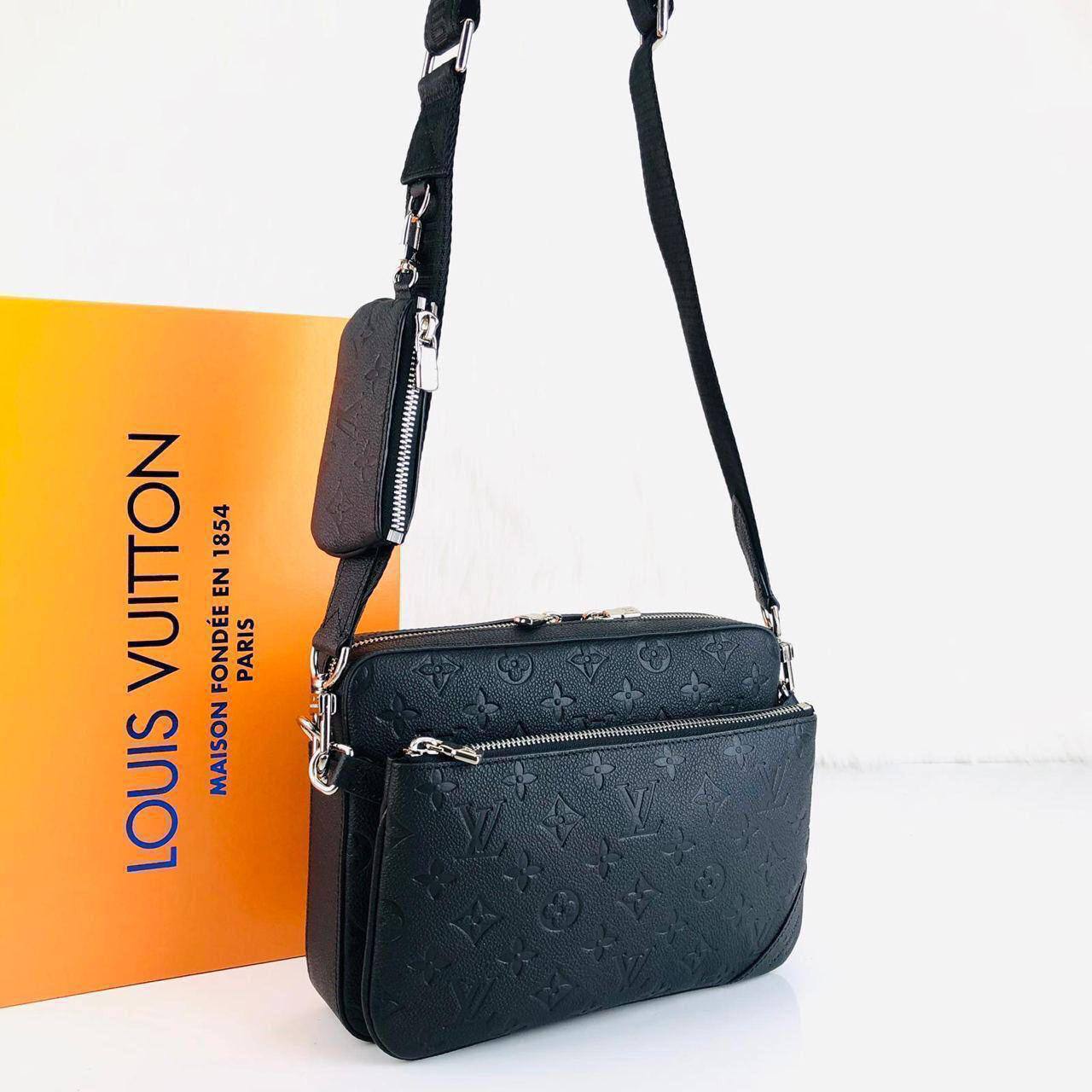 Lv Trio Messenger Black Monogram