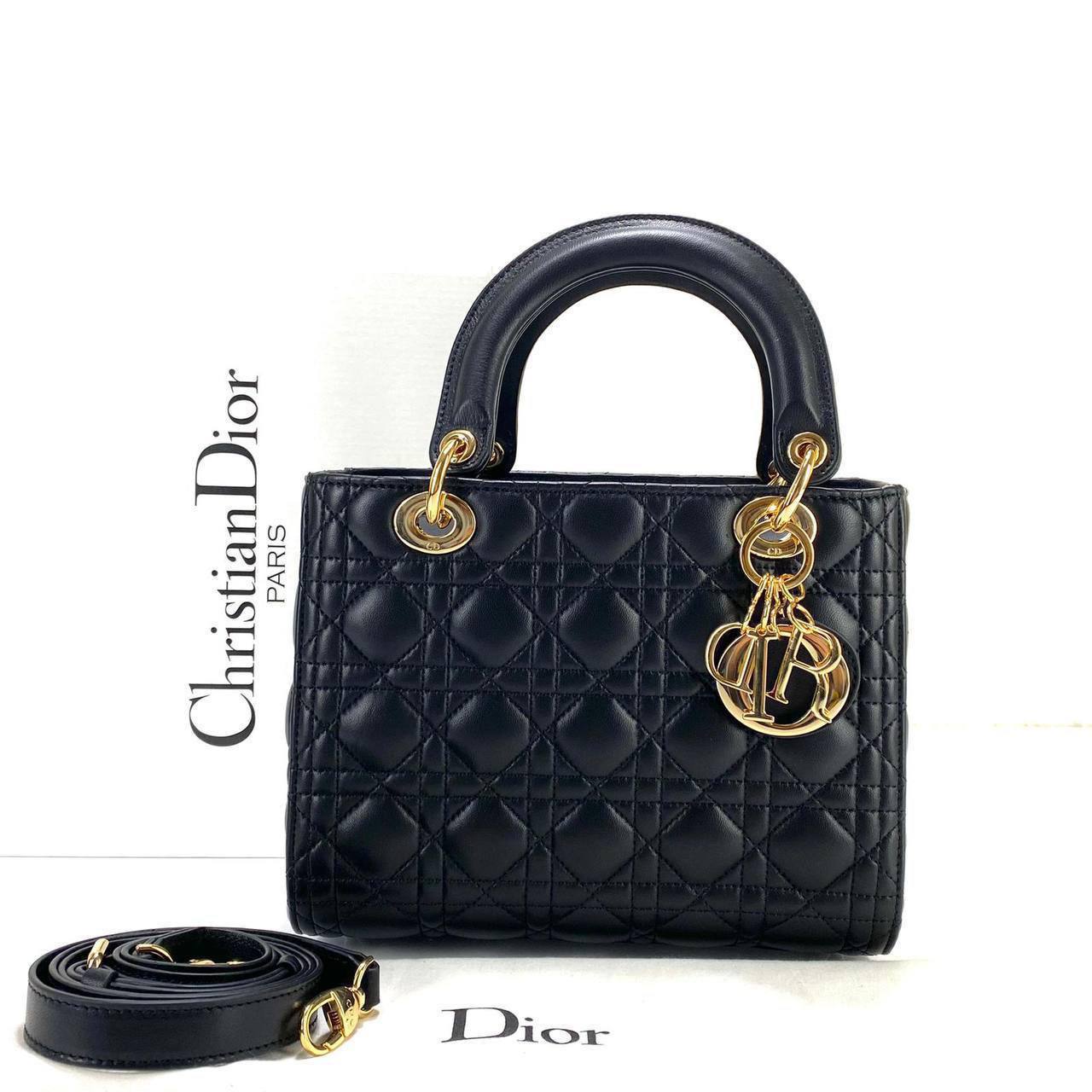 Dior Lady Medium Black/Gold