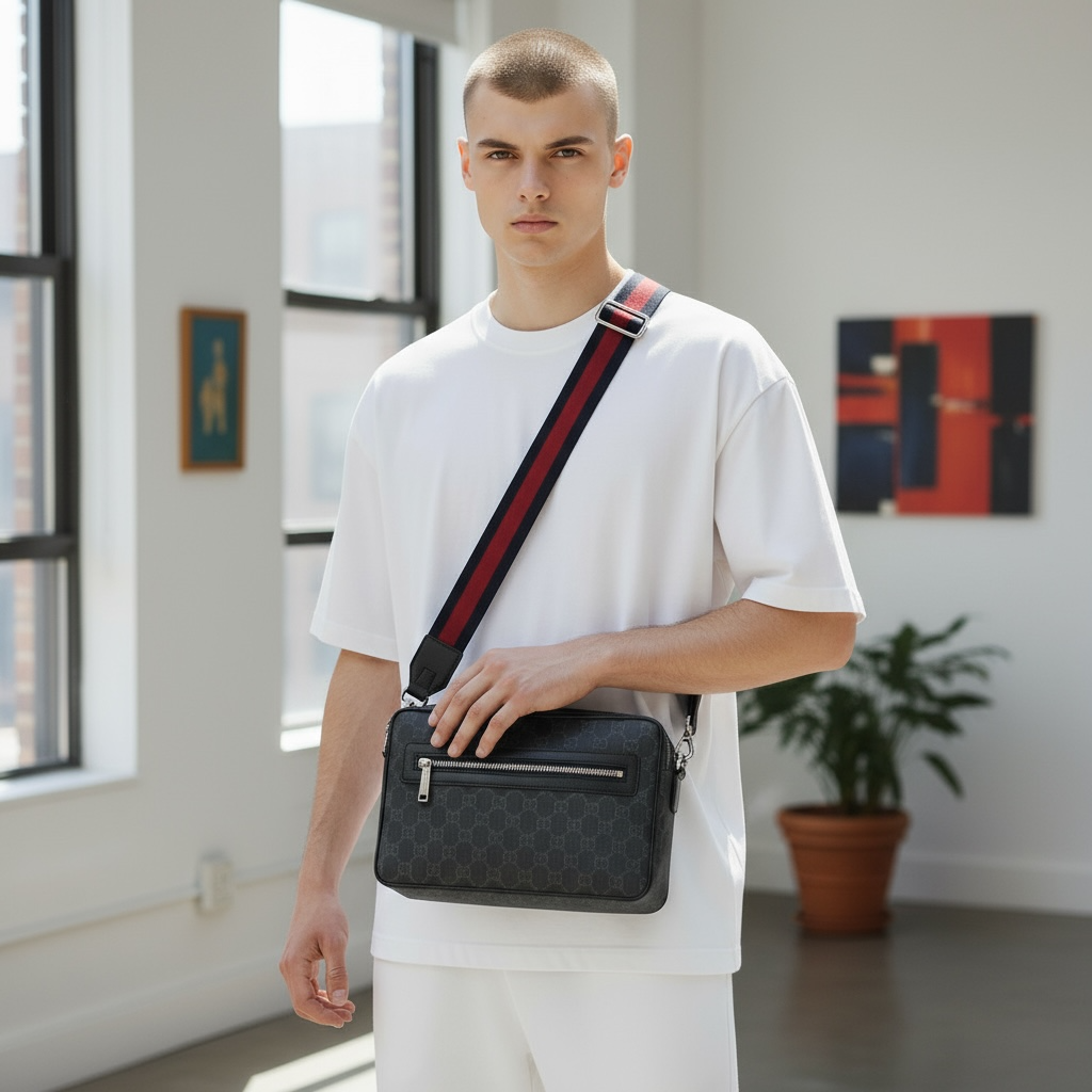 GG Black Medium Crossbody Bag