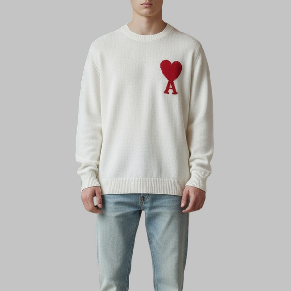 Ami White/Red Knitwear