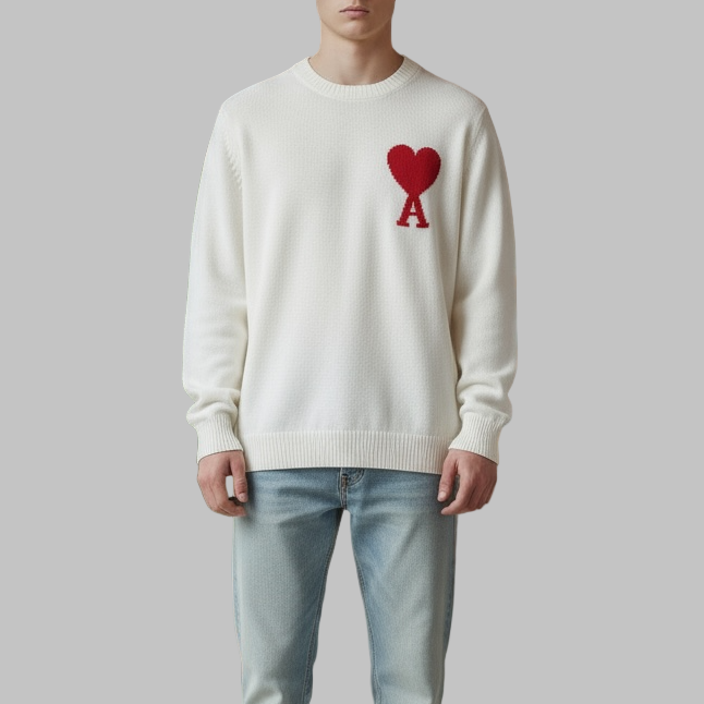 Ami White/Red Knitwear