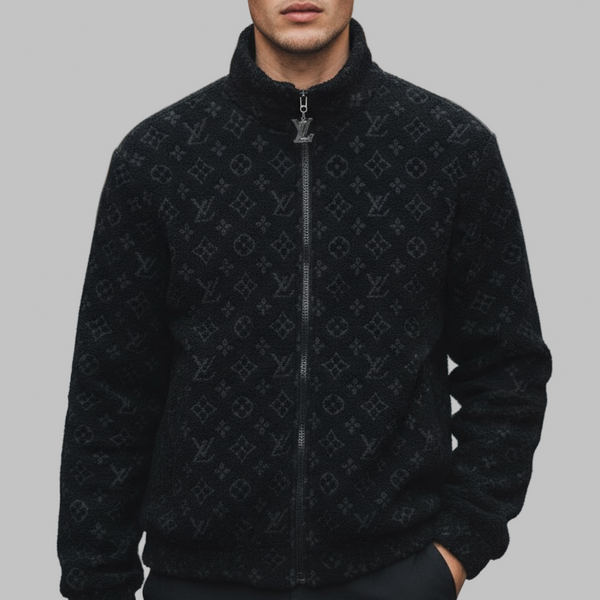 Lv Monogram Black Wool Jacket